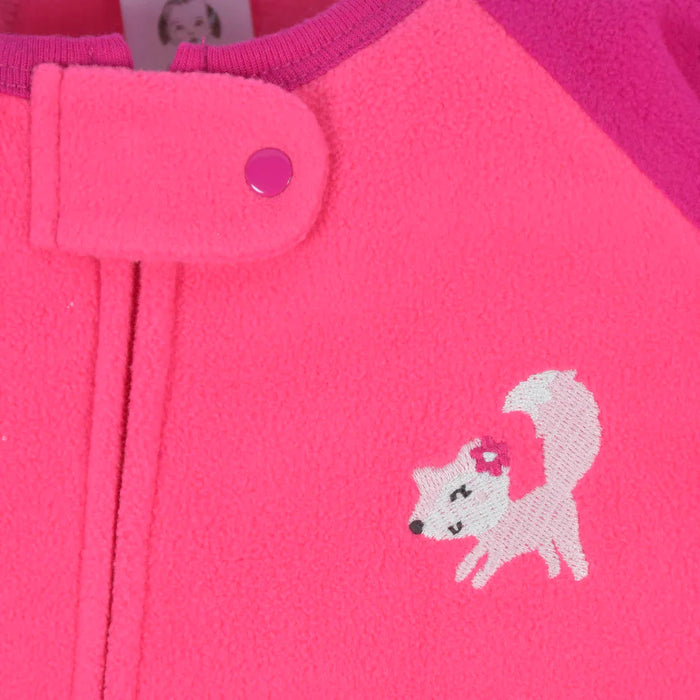 Gerber 2-Pack Baby & Toddler Girls Pink Fox Fleece Pajamas, 18 Months - Preggy Plus