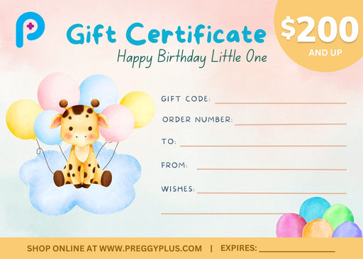 Birthday Gift Certificate - Little One - Preggy Plus