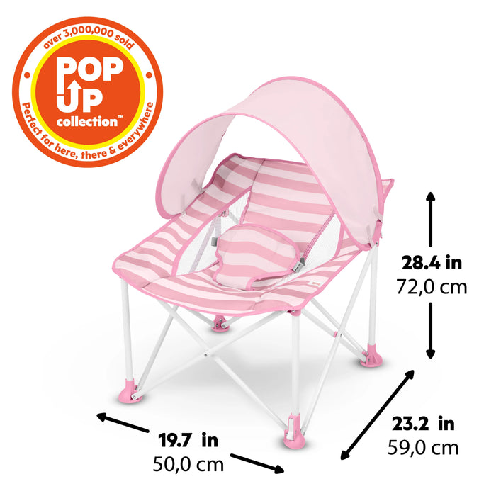 Bright Starts Pop 'N Chill Travel Seat, Pink Stripe