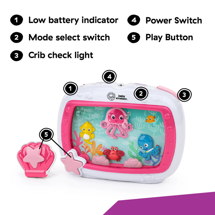 Baby Einstein Sea Dreams Soother Musical Crib Toy and Sound Machine - Pink