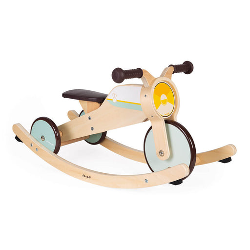 Janod Motorbike 2-in-1 Ride-On and Rocker Tricycle (Wood) - Preggy Plus