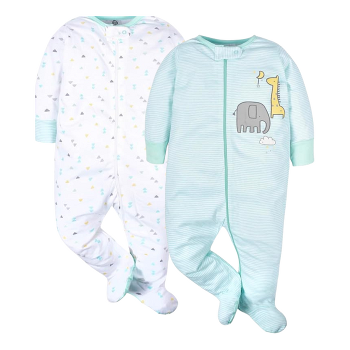 Gerber 2-Pack Baby & Toddler Boys Safari Pajamas, 6-9 Months (439941 N04 6/9)