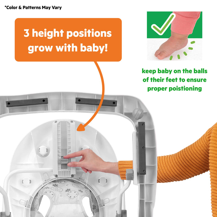 Bright Starts Wanderlights 2-in-1 Baby Walker, Blue Green