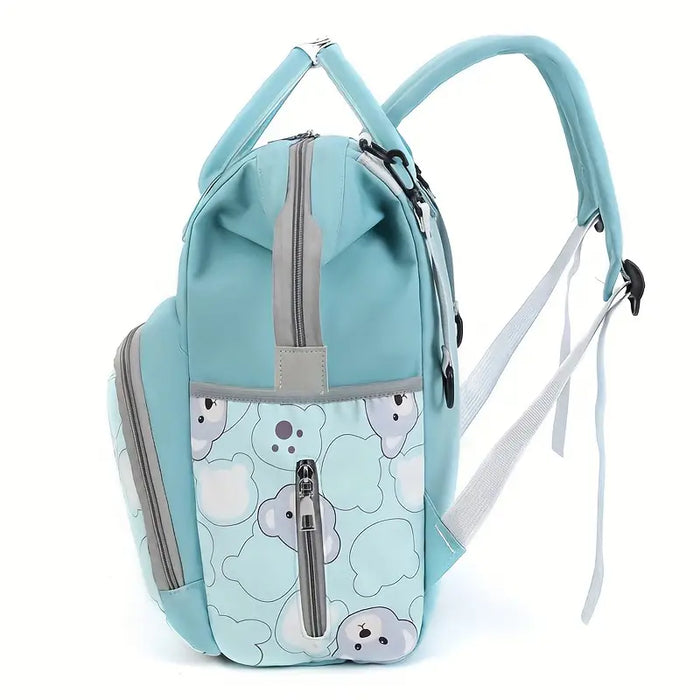 Diaper Bag Backpack - Green Bear