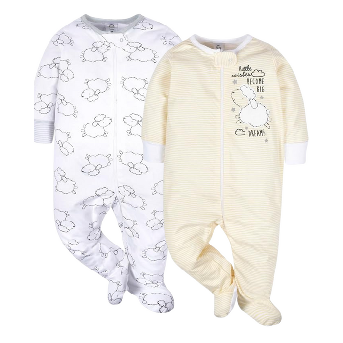 Gerber 2-Pack Baby & Toddler Boys Sheep Dreams Pajamas, 12 Months (439941 N02 12M)