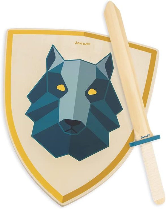 Janod - Wolf Knight Set - Wooden Shield and Sword - Shield