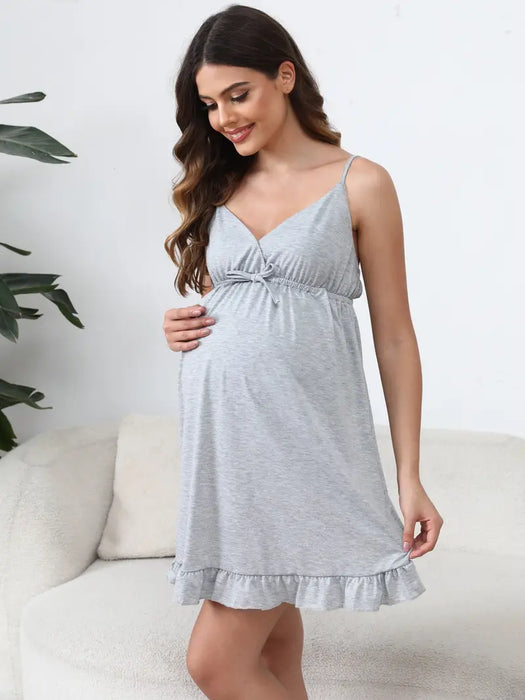 Grey Maternity Slip Nightdress, Small