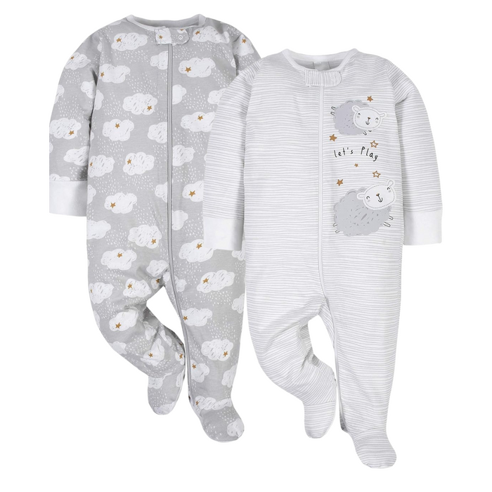 Gerber 2-Pack Baby & Toddler Boys Sheep Pajamas, 12 Months (439941 N03 12M)