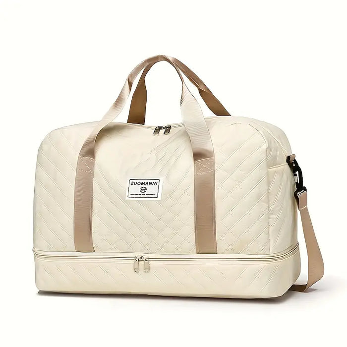 Oversized Duffel Bag - Diaper Bag or Hospital Bag - Beige