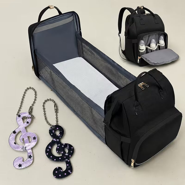 Diaper Bag Backpack with Changing Station - Black