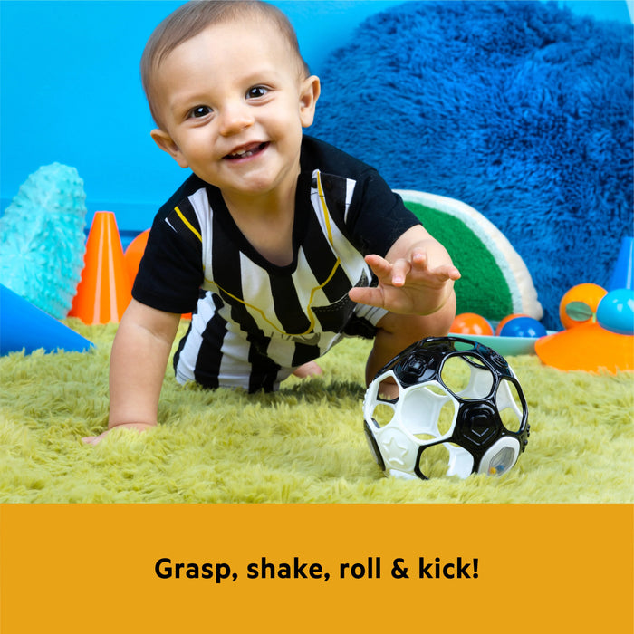 Bright Starts Grippin' Goals Rattle Ball - Black & White
