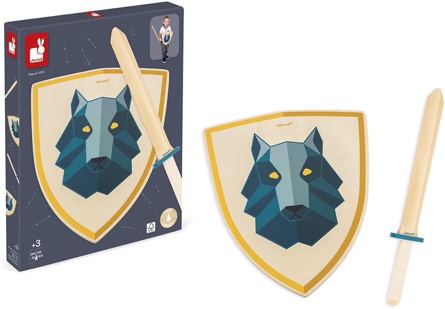 Janod - Wolf Knight Set - Wooden Shield and Sword - Shield