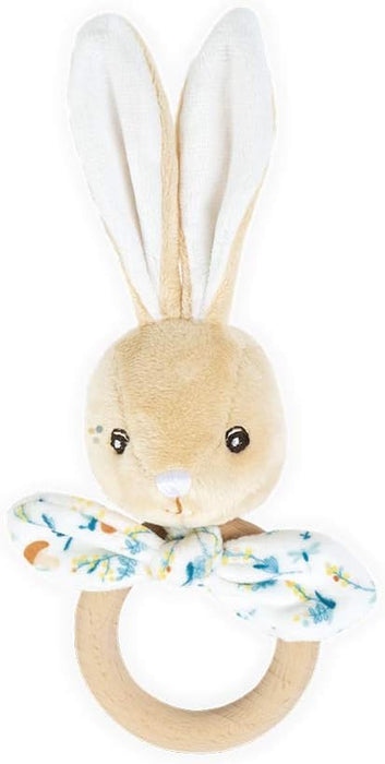 Kaloo Wooden Teething Ring & Rattle - Justin the Rabbit