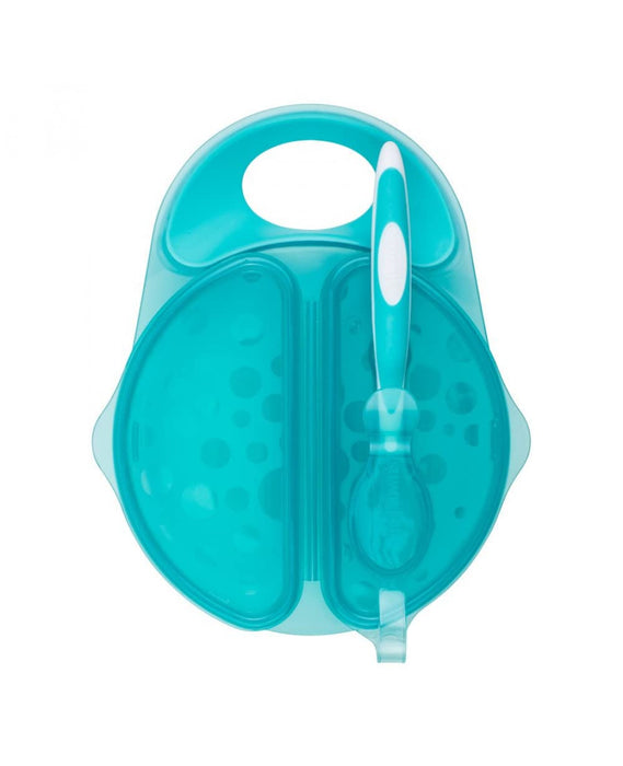 Dr. Brown's Travel Fresh Divided Bowl and Soft-Tip Spoon Set with Travel Lid, BPA Free - Preggy Plus
