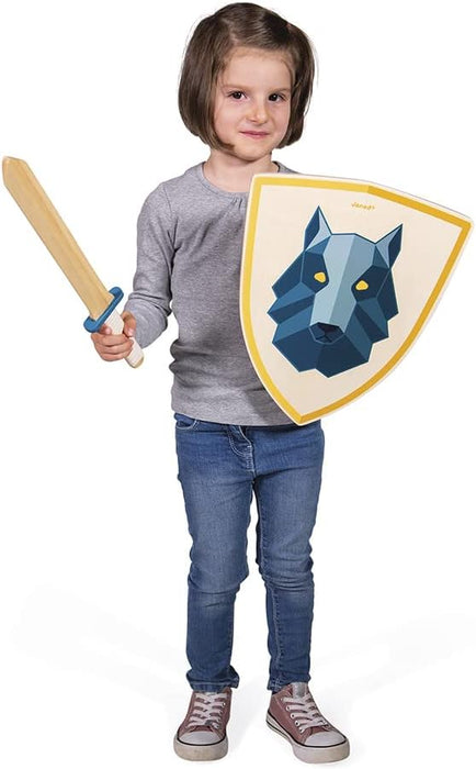 Janod - Wolf Knight Set - Wooden Shield and Sword - Shield