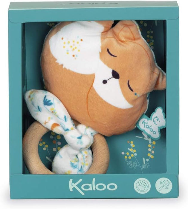 Kaloo Wooden Teething Ring & Rattle - Leonard the Fox