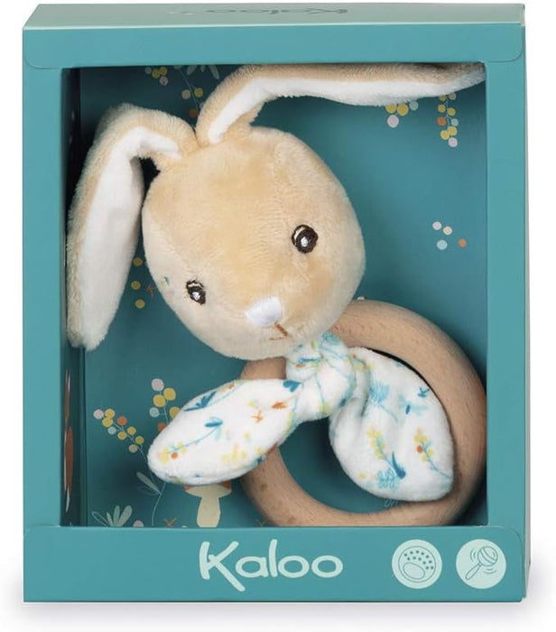 Kaloo Wooden Teething Ring & Rattle - Justin the Rabbit