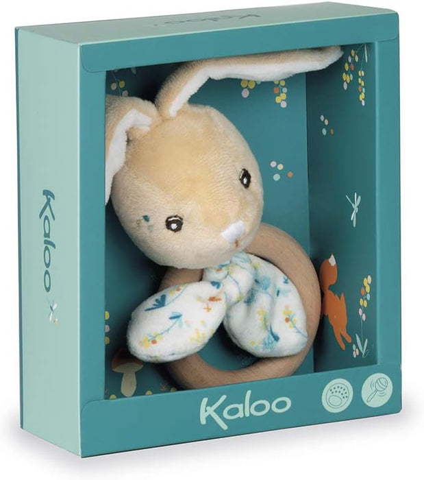 Kaloo Wooden Teething Ring & Rattle - Justin the Rabbit