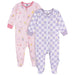 Gerber 2-Pack Girls Ice-Cream Checkers Sleep n Play Pajamas, 6-9 Months (582936 G03 6/9) - Preggy Plus