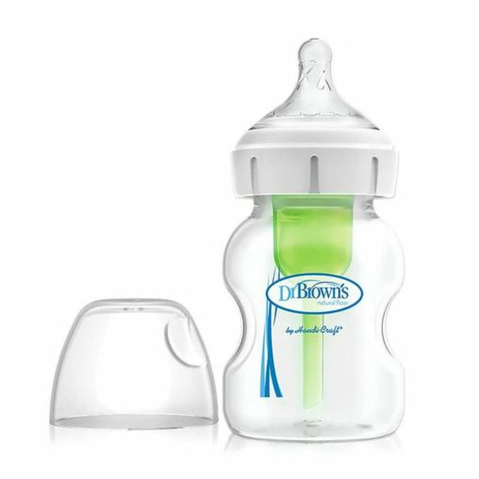 Dr. Brown's Natural Flow Wide-Neck Options+ Anti-Colic Baby Bottles, 5oz, 1 Count - Preggy Plus