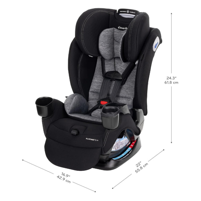 Evenflo All4Stages Slim 4-in-1 Convertible Car Seat with Canopy (Howell Black)