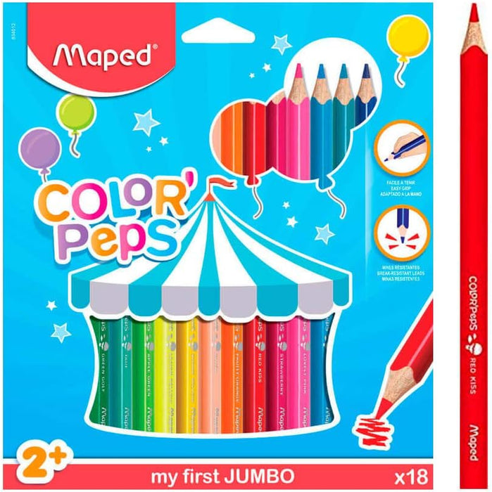 Maped Colour Pencils 18ct My First Jumbo Color'Peps - Preggy Plus