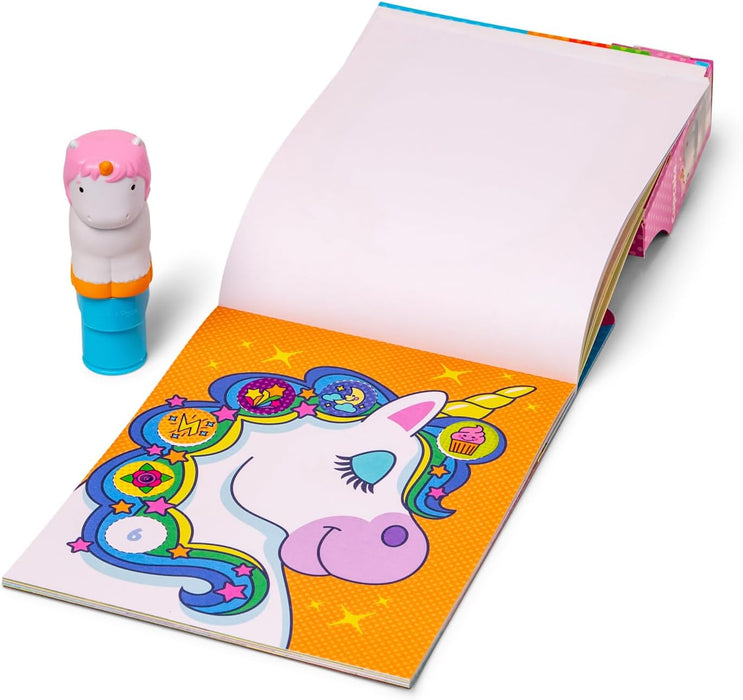 Melissa & Doug Sticker Wow!™ 24-Page Activity Pad and Sticker Stamper, Unicorn, 300 Stickers