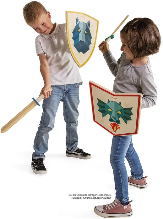 Janod - Wolf Knight Set - Wooden Shield and Sword - Shield