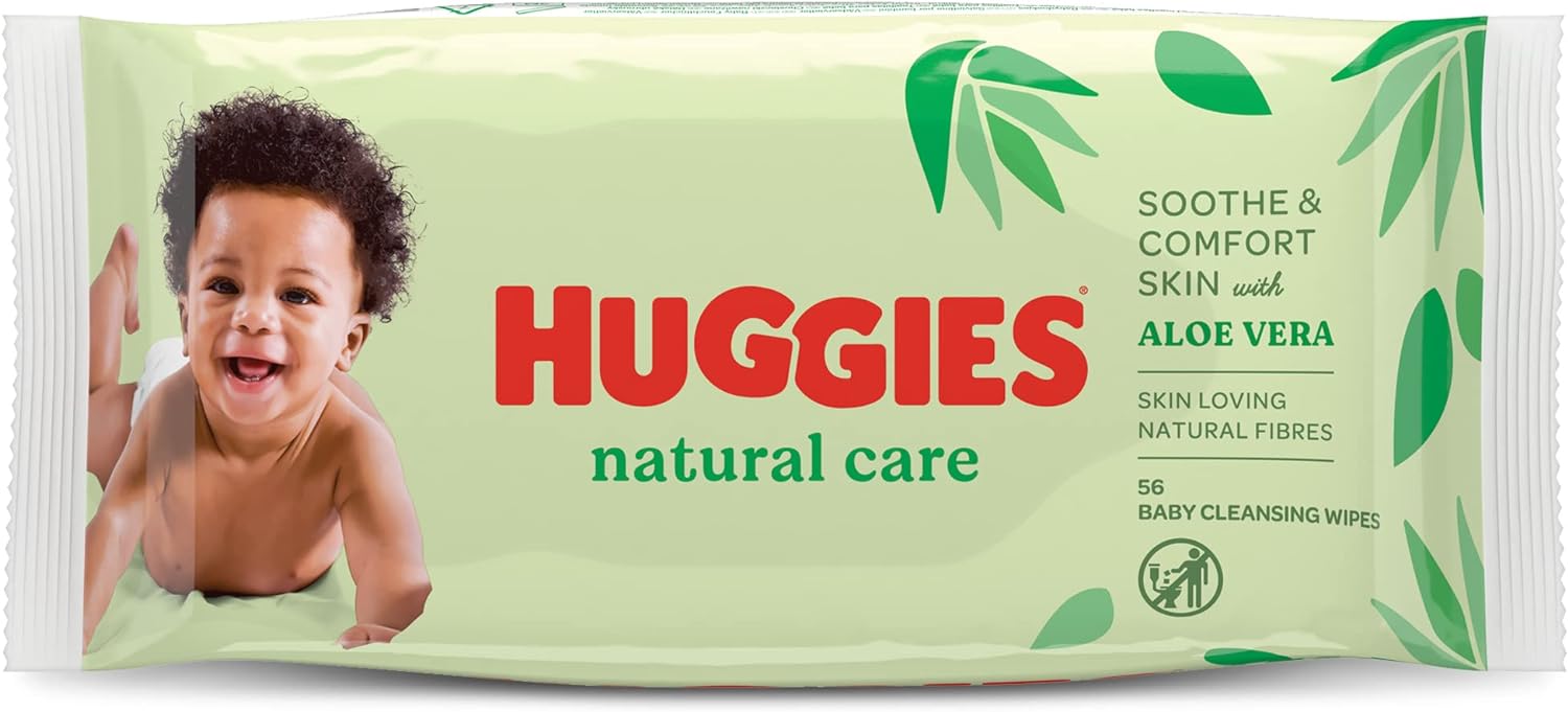 Huggies Natural Care Sensitive Baby Wipes, Unscented, 1 Soft Pack (56 Wipes Total)