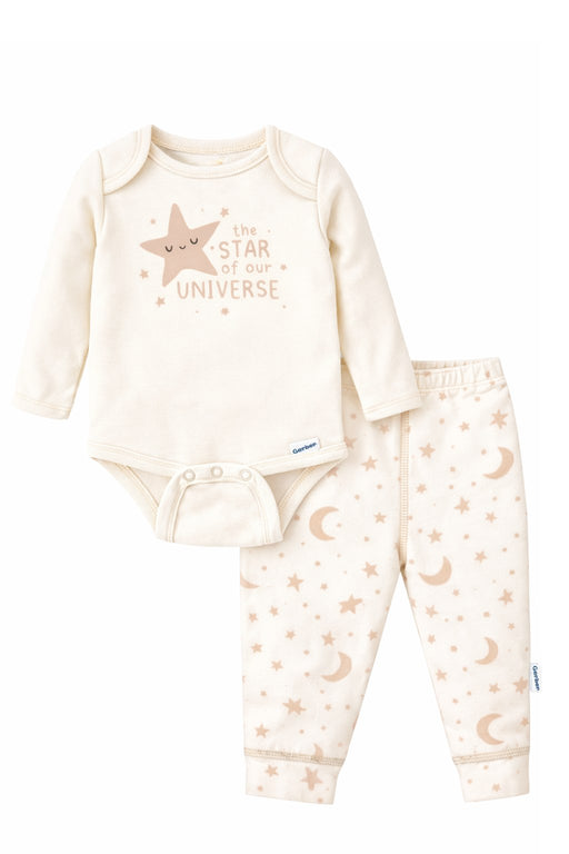 Gerber 2-Piece Baby Star Universe Onesies® Bodysuit and Pants Set, 12 Months (624796 N01 NB5 12M) - Preggy Plus