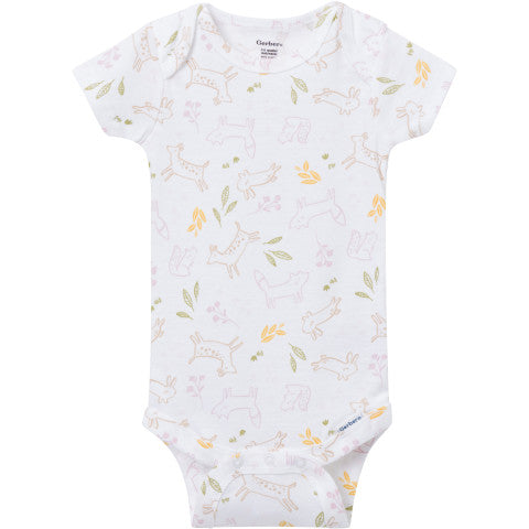 Gerber 2-Pack Baby Girls Animal Short Sleeve Onesies® Bodysuits, 12 Months (625296 G02 NB5 12M) - Preggy Plus