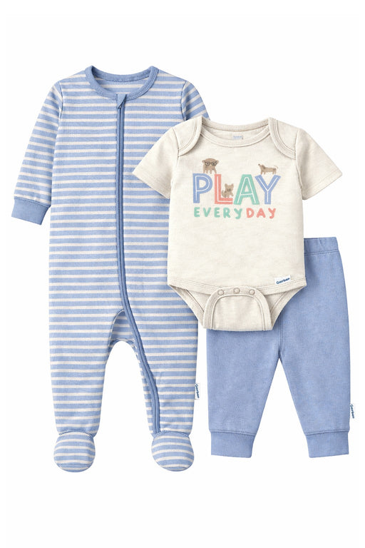 Gerber Baby Boys Take-Me-Home 3 piece Set - Play Everyday, 12 Months (626106 B01 NB5 12M) - Preggy Plus