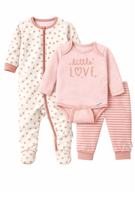 Gerber Baby Girls Take-Me-Home 3 piece Set - Little Love, 12 Months (626106 G01 NB5 12M) - Preggy Plus