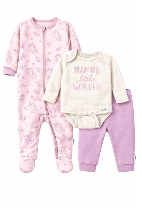 Gerber Baby Girls' Take-Me-Home 3 piece Set - Mama's Wonder, 12 Months (626106 G02 NB5 12M) - Preggy Plus