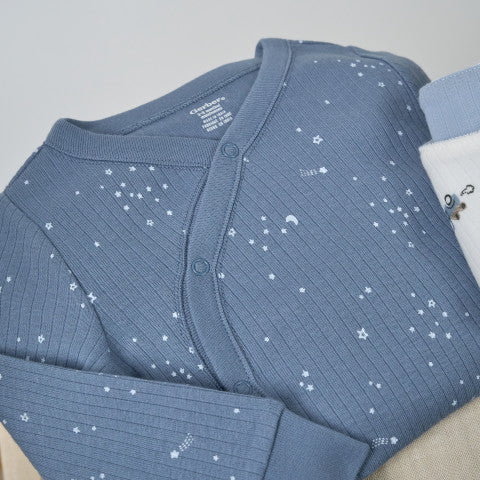 Gerber 2-Pack Boys Blue Stars Sleep n Play Pajamas, 6-9 Months (645665 B02 NB2 6-9M) - Preggy Plus