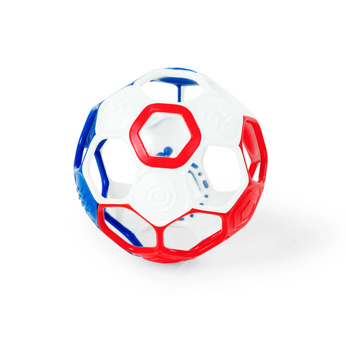 Bright Starts Grippin' Goals Rattle Ball - Red, White & Blue