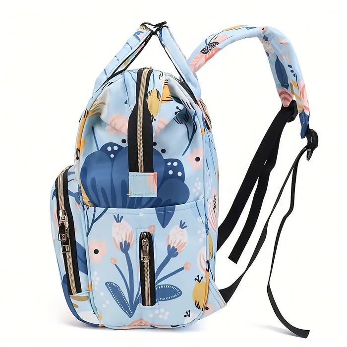 Diaper Bag Backpack - Mint Floral