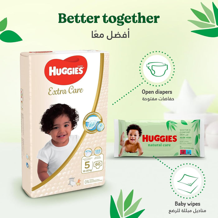 Huggies Natural Care Sensitive Baby Wipes, Unscented, 1 Soft Pack (56 Wipes Total)