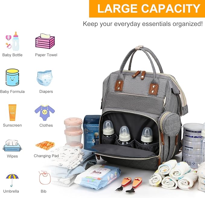 Diaper Bag Backpack with Changing Station