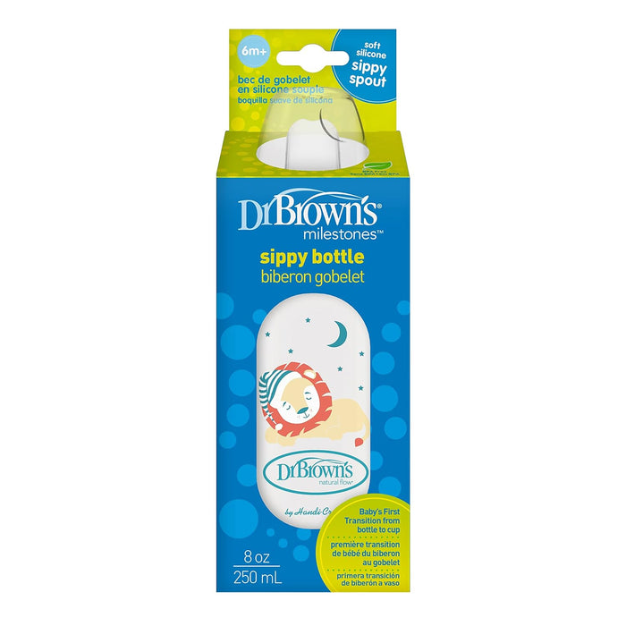 Dr. Brown’s® Milestones™ Narrow Sippy Bottle, 8oz/250mL, 6m+, Lion