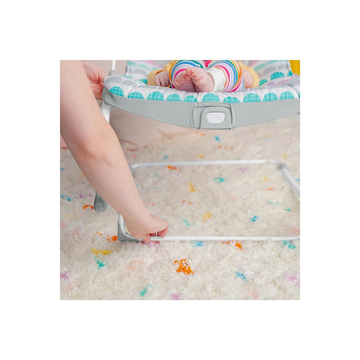 Bright Starts Rosy Rainbow Infant to Toddler Rocker with Vibrations