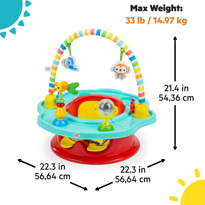 Bright Starts 3-in-1 SuperSeat Playful Paradise, Baby Activity Seat with Toys