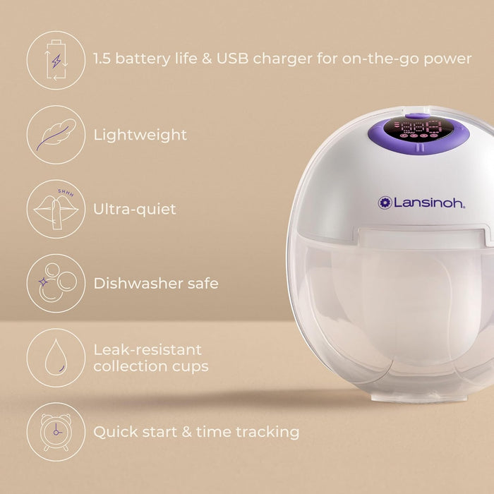 Lansinoh Discreet Duo Wearable and Hands-Free Breast Pump