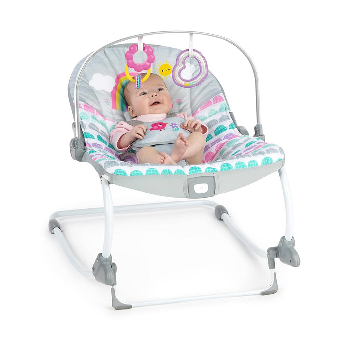 Bright Starts Rosy Rainbow Infant to Toddler Rocker with Vibrations