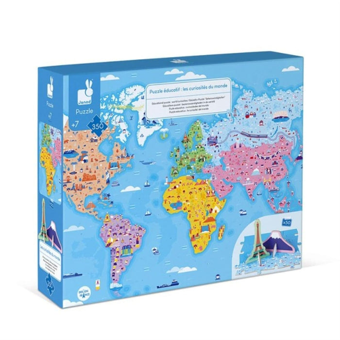 Janod 350 Piece Educational World Atlas Floor Puzzle