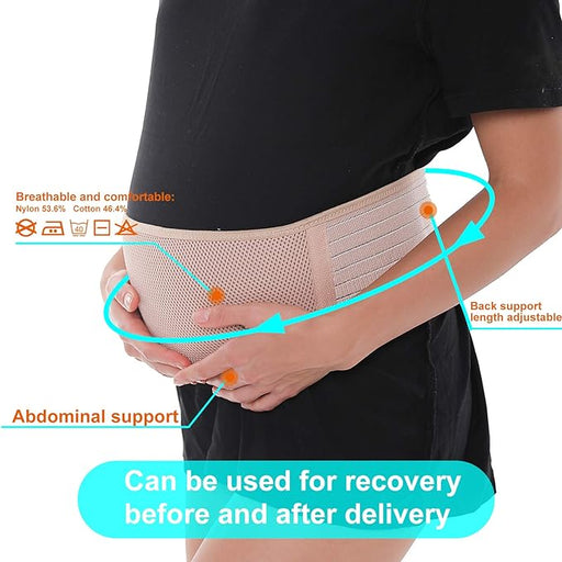 Pregnancy Support Belt, Beige, One-Size (S,M,L,XL) - Preggy Plus