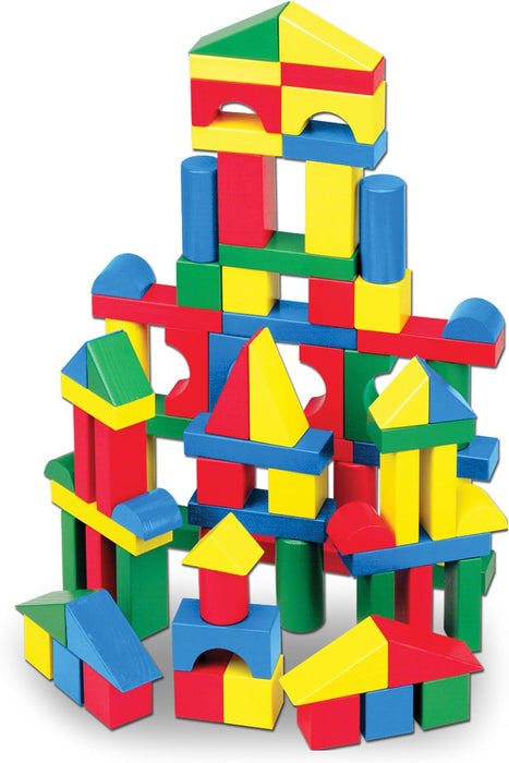 Melissa & Doug Wooden Building Blocks Set - 100 Blocks