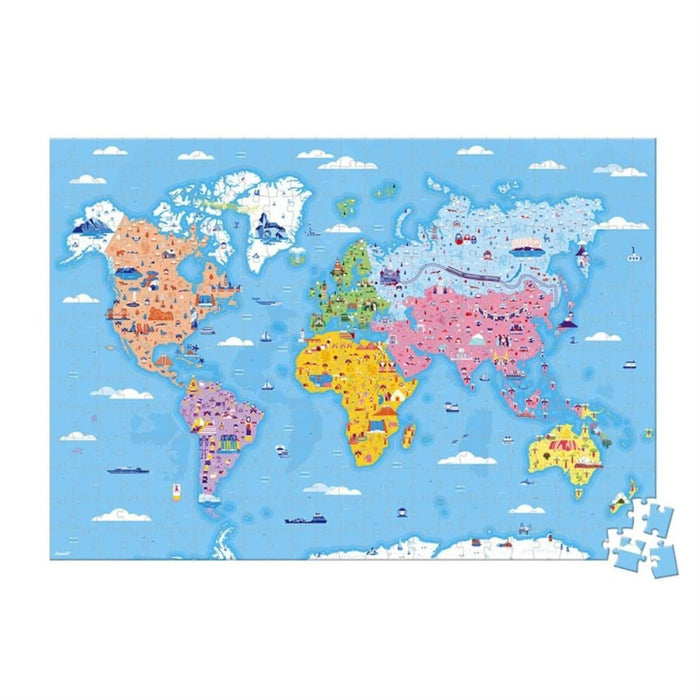 Janod 350 Piece Educational World Atlas Floor Puzzle