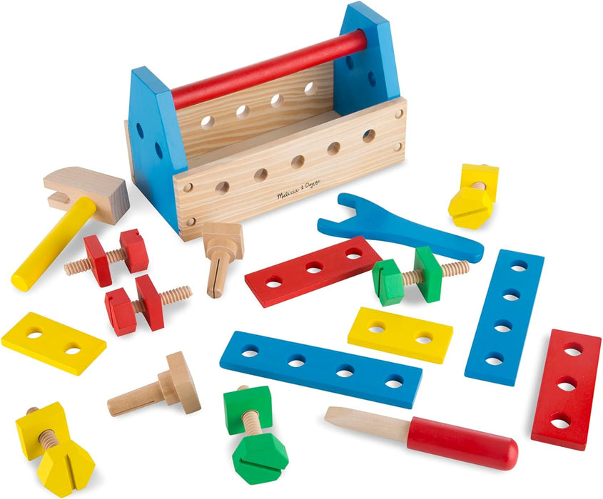 Melissa & Doug Take-Along Tool Kit Wooden Construction Toy (24 pcs)