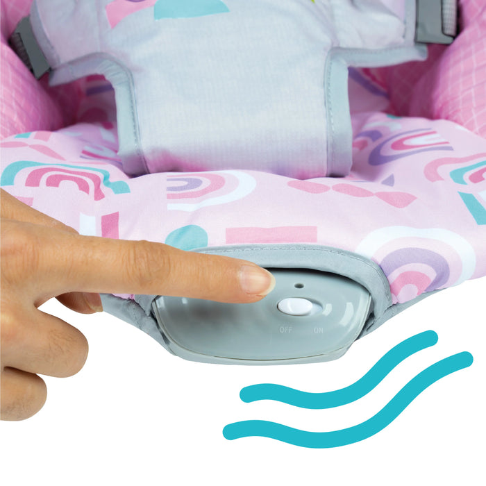 Bright Starts Pink Paradise Vibrating Baby Bouncer